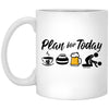 Funny Curler Mug Gift Adult Humor Plan For Today Curling Coffee Mug 11oz White XP8434