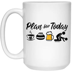 Funny Curler Mug Gift Adult Humor Plan For Today Curling Coffee Mug 15oz White 21504