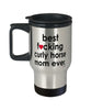 Funny Curly Horse Travel Mug B3st F-cking Curly Horse Mom Ever 14oz Stainless Steel