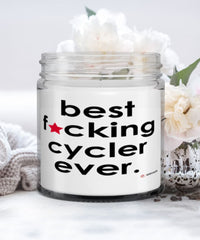 Funny Cycling Candle B3st F-cking Cycler Ever 9oz Vanilla Scented Candles Soy Wax