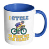 Funny Cycling Mug I Cycle To Burn Off The Crazy White 11oz Accent Coffee Mugs