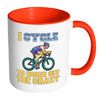 Funny Cycling Mug I Cycle To Burn Off The Crazy White 11oz Accent Coffee Mugs