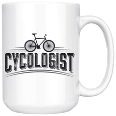 Funny Cyclist Cycling Bike Mug Cycologist 15oz White Coffee Mugs