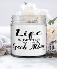 Funny Czech Albin Rabbit Candle Life Is Better With A Czech Albin 9oz Vanilla Scented Candles Soy Wax