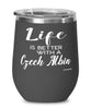 Funny Czech Albin Rabbit Wine Glass Life Is Better With A Czech Albin 12oz Stainless Steel Black