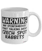 Funny Czech Spot Rabbit Mug Warning May Spontaneously Start Talking About Czech Spot Rabbits Coffee Cup White
