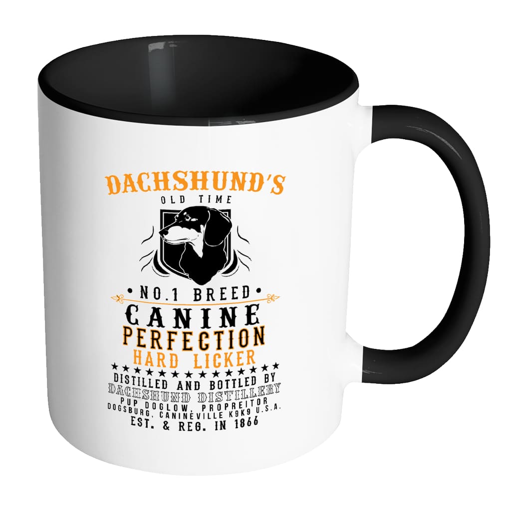 Funny Dachshund Mug Dachshund's Old Time No. 1 White 11oz Accent Coffee Mugs