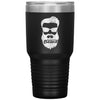 Funny Dad Beard Tumbler Respect The Beard Laser Etched 30oz Stainless Steel Tumbler