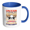 Funny Dad Daughter Mug Caution No Matter What Age White 11oz Accent Coffee Mugs