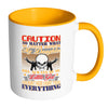 Funny Dad Daughter Mug Caution No Matter What Age White 11oz Accent Coffee Mugs