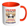 Funny Dad Daughter Mug Caution No Matter What Age White 11oz Accent Coffee Mugs