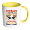 Funny Dad Daughter Mug Caution No Matter What Age White 11oz Accent Coffee Mugs