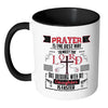 Funny Dad Daughter Mug Prayer Is The Best Way To White 11oz Accent Coffee Mugs