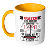 Funny Dad Daughter Mug Prayer Is The Best Way To White 11oz Accent Coffee Mugs