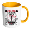 Funny Dad Daughter Mug Prayer Is The Best Way To White 11oz Accent Coffee Mugs