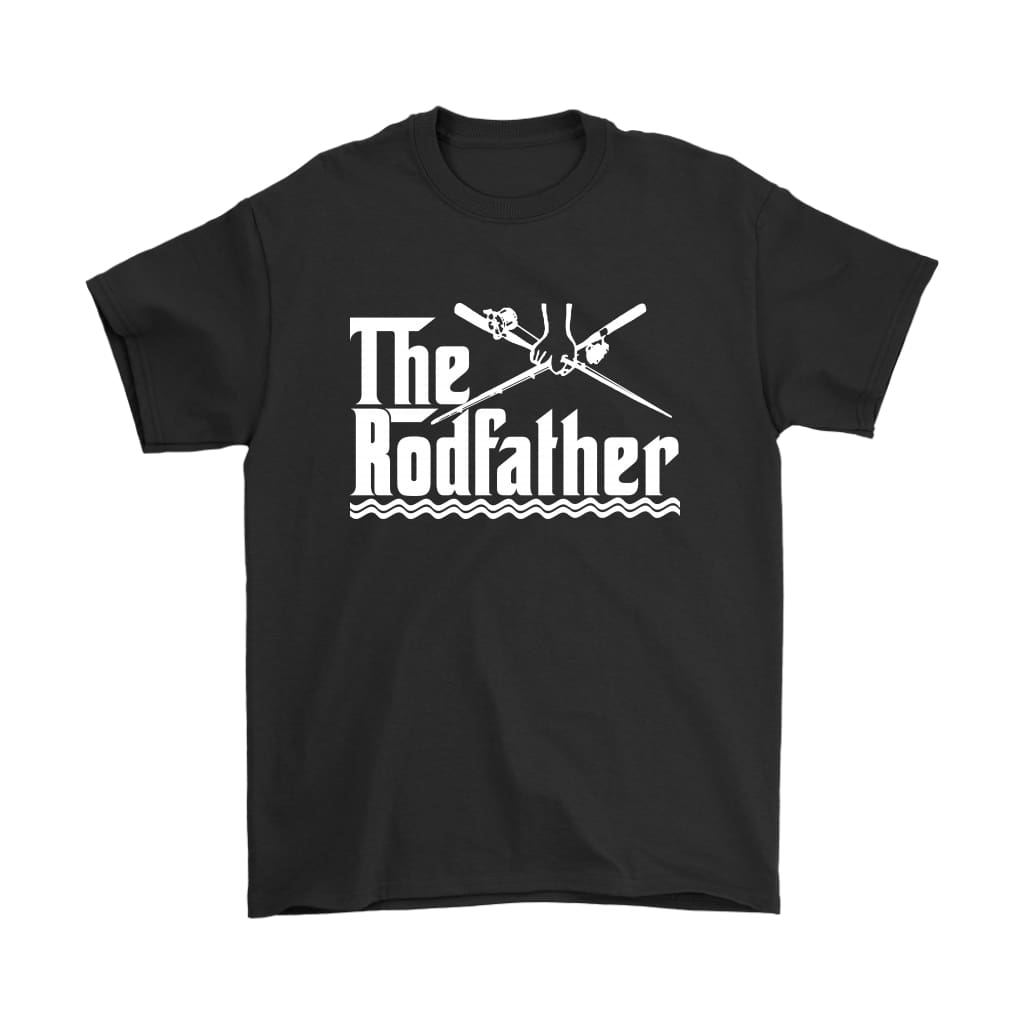 Funny Dad Fishing Shirt The Rod Father Gildan Mens T-Shirt Gildan Mens T-Shirt / Black / 3XL
