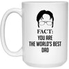 Funny Dad Mug Gift Fact You Are The World's Best Dad Coffee Cup 15oz White 21504