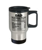 Funny Dad Nutrition Facts Travel Mug 14oz Stainless Steel