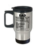 Funny Dad Nutrition Facts Travel Mug 14oz Stainless Steel