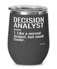 Funny Decision Analyst Wine Glass Like A Normal Analyst But Much Cooler 12oz Stainless Steel Black