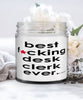Funny Desk Clerk Candle B3st F-cking Desk Clerk Ever 9oz Vanilla Scented Candles Soy Wax