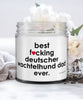 Funny Deutscher Wachtelhund Dog Candle B3st F-cking Deutscher Wachtelhund Dad Ever 9oz Vanilla Scented Candles Soy Wax