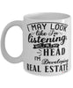 Funny Developer Mug I May Look Like I'm Listening But In My Head I'm Developing Real Estate Coffee Cup White