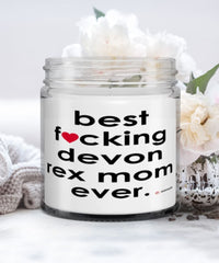 Funny Devon Rex Cat Candle B3st F-cking Devon Rex Mom Ever 9oz Vanilla Scented Candles Soy Wax