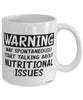 Funny Dietitian Mug Warning May Spontaneously Start Talking About Nutritional Issues Coffee Cup White