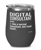 Funny Digital Consultant Wine Glass Like A Normal Consultant But Much Cooler 12oz Stainless Steel Black