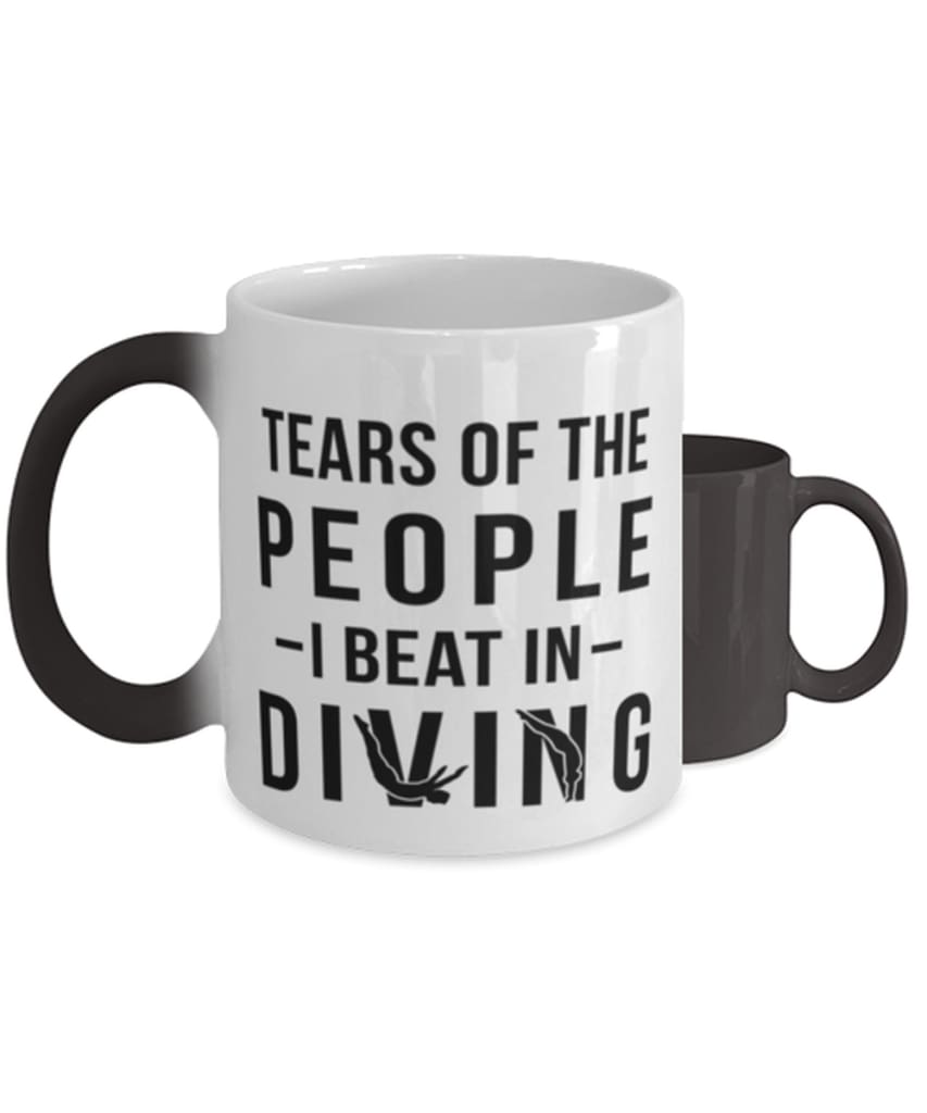 Funny Diver Mug Tears Of The People I Beat In Diving Coffee Mug Color Changing 11oz