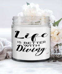 Funny Diving Candle Life Is Better With Diving 9oz Vanilla Scented Candles Soy Wax