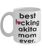 Funny Dog Mug B3st F-cking Akita Mom Ever Coffee Mug White