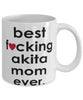 Funny Dog Mug B3st F-cking Akita Mom Ever Coffee Mug White