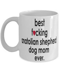 Funny Dog Mug B3st F-cking Anatolian Shepherd Dog Mom Ever Coffee Mug White