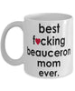 Funny Dog Mug B3st F-cking Beauceron Mom Ever Coffee Mug White