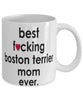 Funny Dog Mug B3st F-cking Boston Terrier Mom Ever Coffee Mug White