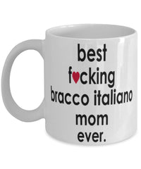 Funny Dog Mug B3st F-cking Bracco Italiano Mom Ever Coffee Mug White