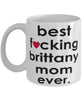 Funny Dog Mug B3st F-cking Brittany Mom Ever Coffee Mug White