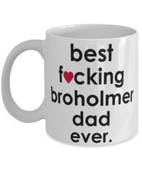 Funny Dog Mug B3st F-cking Broholmer Dad Ever Coffee Mug White