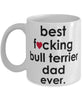 Funny Dog Mug B3st F-cking Bull Terrier Dad Ever Coffee Mug White