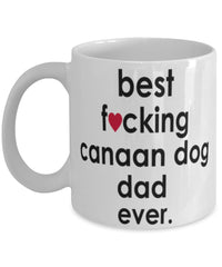 Funny Dog Mug B3st F-cking Canaan Dog Dad Ever Coffee Mug White