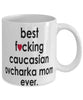 Funny Dog Mug B3st F-cking Caucasian Ovcharka Mom Ever Coffee Mug White