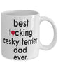 Funny Dog Mug B3st F-cking Cesky Terrier Dad Ever Coffee Mug White