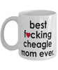 Funny Dog Mug B3st F-cking Cheagle Mom Ever Coffee Cup White