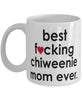 Funny Dog Mug B3st F-cking Chiweenie Mom Ever Coffee Cup White