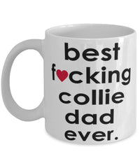 Funny Dog Mug B3st F-cking Collie Dad Ever Coffee Mug White