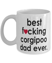 Funny Dog Mug B3st F-cking Corgipoo Dad Ever Coffee Cup White