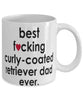 Funny Dog Mug B3st F-cking Curly-Coated Retriever Dad Ever Coffee Mug White