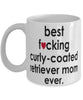 Funny Dog Mug B3st F-cking Curly-Coated Retriever Mom Ever Coffee Mug White